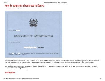 How to register a business in Kenya - HapaKenya