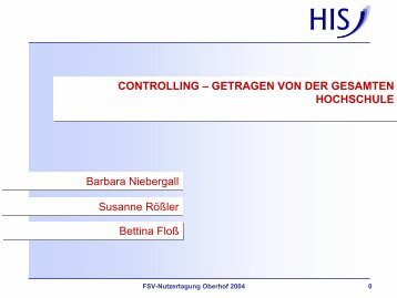 Controlling - getragen von der gesamten Hochschule