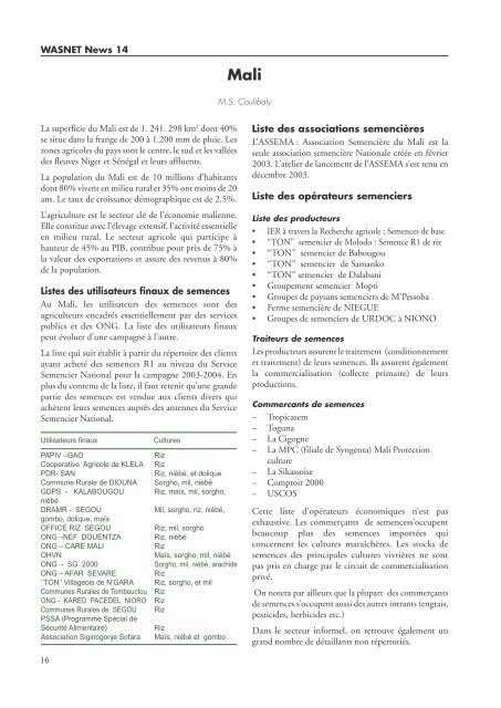 WASNET 14 news (French).indd - IITA