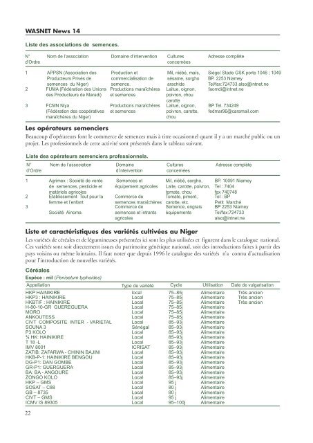 WASNET 14 news (French).indd - IITA