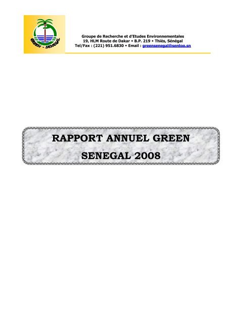 RAPPORT ANNUEL GREEN SENEGAL 2008 2008