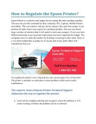 How to Regulate the Epson Printer?