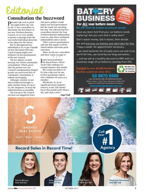 Pittwater Life October 2017 Issue