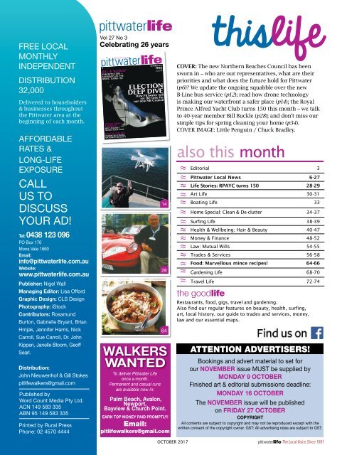 Pittwater Life October 2017 Issue