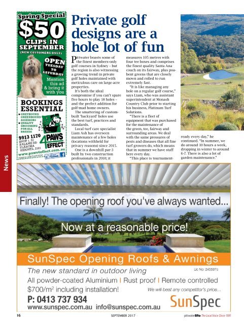 Pittwater Life September 2017 Issue