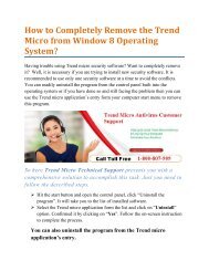 How to Completely Remove the Trend Micro from Window 8 Operating System?