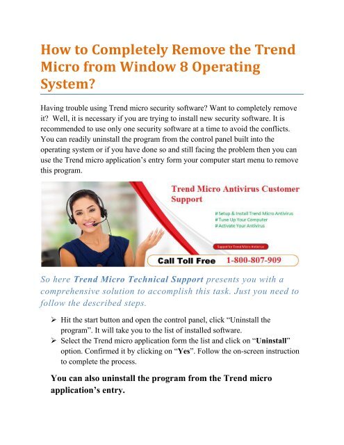 How to Completely Remove the Trend Micro from Window 8 Operating System?