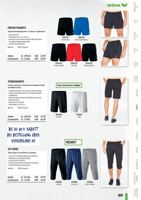 Erima Teamsport-Katalog 2018