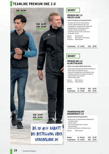 Erima Teamsport-Katalog 2018