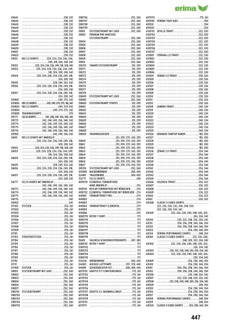 Erima Teamsport-Katalog 2018