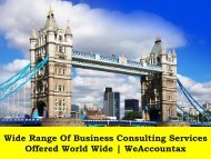 Wide Range Of Business Consulting Services Offered World Wide | WeAccountax