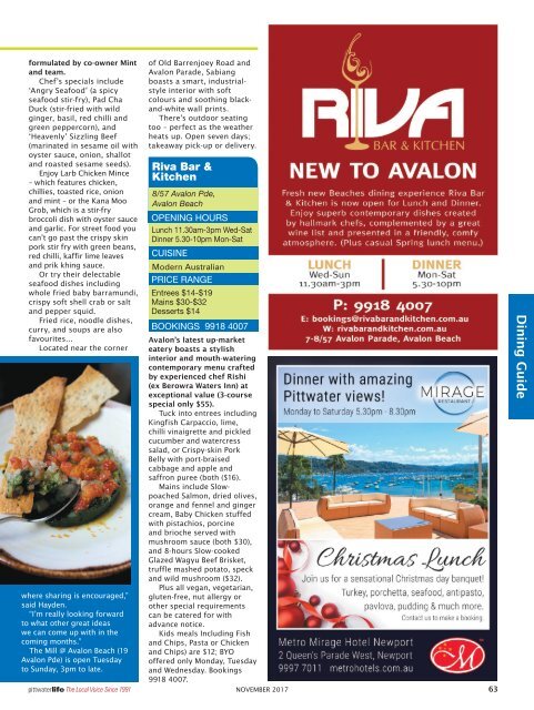 Pittwater Life November 2017 Issue