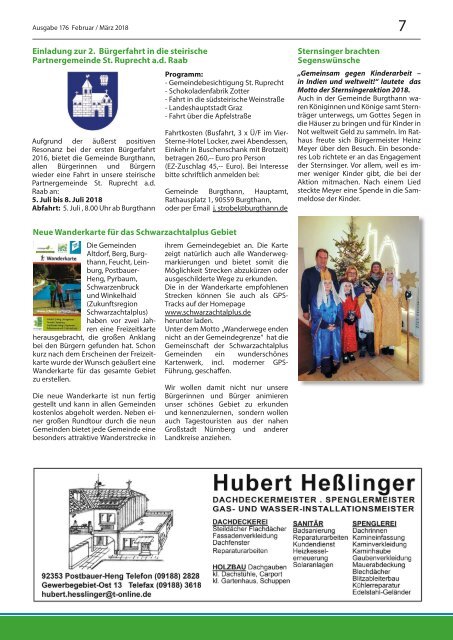 Mitteilungsblatt Gemeinde Burgthann, Ausgabe Februar/März