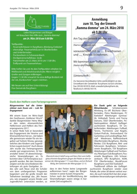 Mitteilungsblatt Gemeinde Burgthann, Ausgabe Februar/März