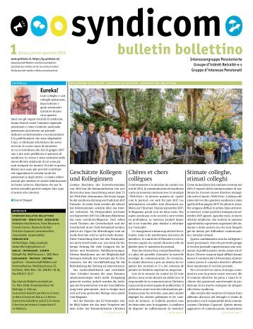 syndicom Bulletin / bulletin / Bolletino 1