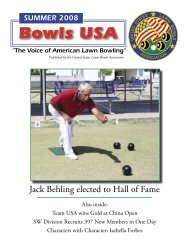 southwest division & club news - United States Lawn Bowls ...