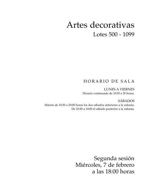 Artes decorativas Febrero 2018