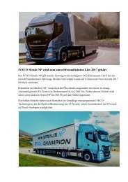 Der IVECO Stralis NP an der Spitye der Umweltfreundlichkeit