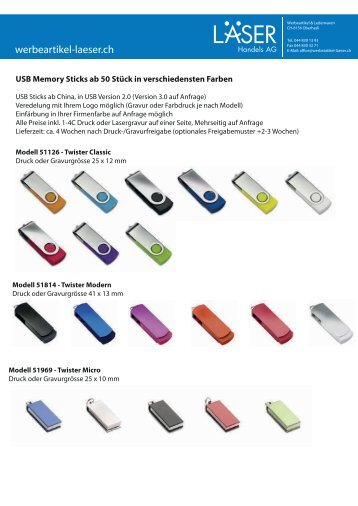 USB-Memory-Sticks mit Firmenlogo bedrucken