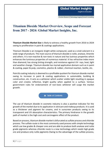 Pdf for Titanium Dioxide Market