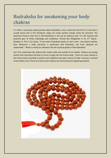 Rudraksha for awakening your body chakras