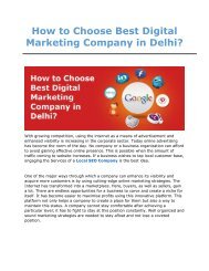 How to choose Best Digital Marketing Company in Delhi?