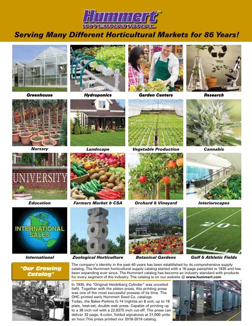 2018-2019 Horticultural Catalog