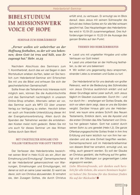 Voice of Hope Magazin 3/14