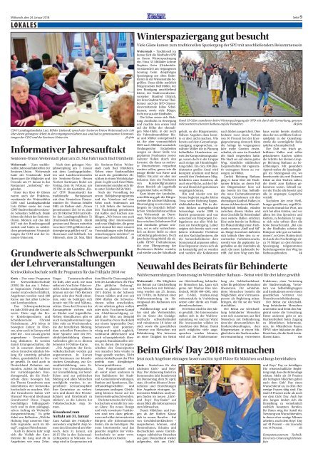 Wochen-Kurier 04/2018 - Lokalzeitung für Weiterstadt und Büttelborn