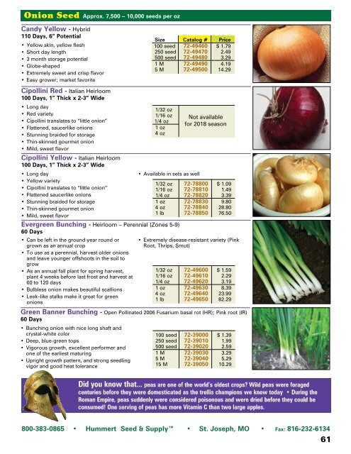 2018 Seed Catalog