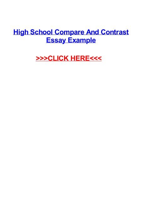 hIGH scHooL ComPaRe ANd COnTRasT eSSAY ExamPlE