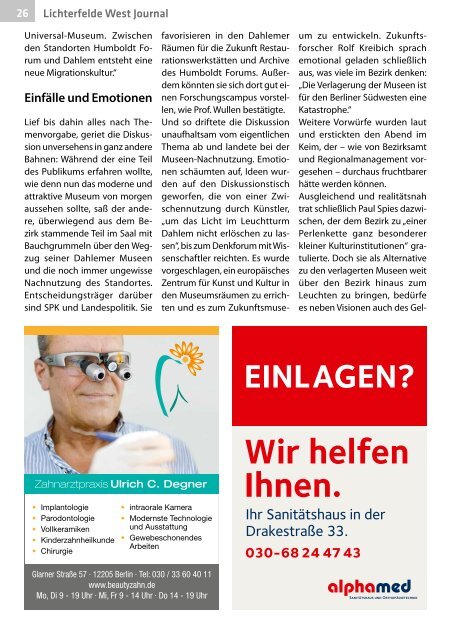 Lichterfelde West Journal Nr. 1/2018