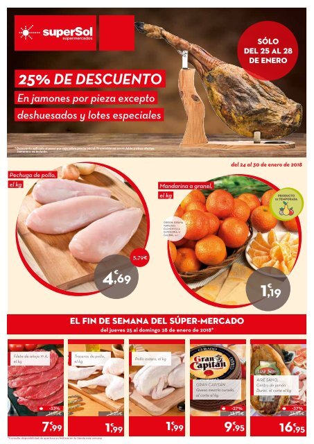 SuperSol supermercados folleto ofertas del 24 al 30 de enero 2018