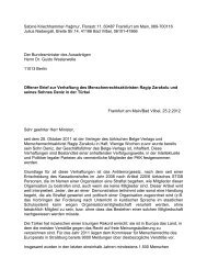 Offener Brief an Aussenminister Dr. Guido Westerwelle von