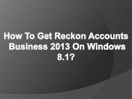 Easy Steps To Get Reckon Accounts Business 2013 On Windows 8.1