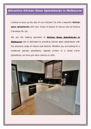 Attractive Kitchen Glass Splashbacks in Melbourne