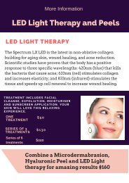 Find more details about LED Light Therapy and peels