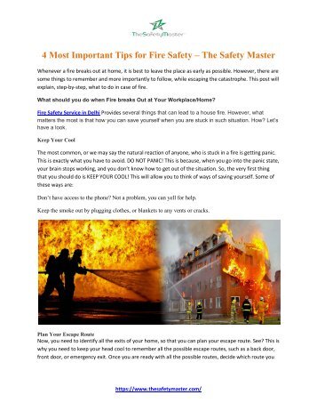 4 Most Important Tips for Fire Safety