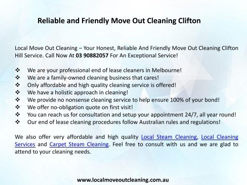 Reliable and Friendly Move Out Cleaning Clifton