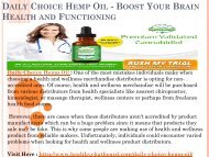  Daily Choice Hemp Oil - Eliminates the chronic Pain & Depression