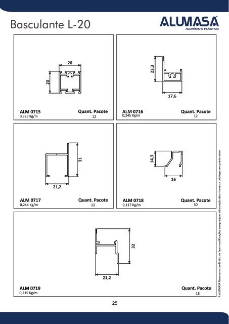 Catálogo de Perfis de Alumínio - Construção Civil