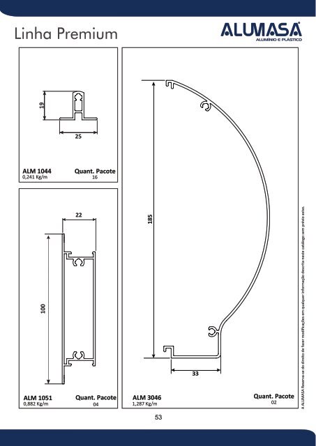 Catálogo de Perfis de Alumínio - Construção Civil