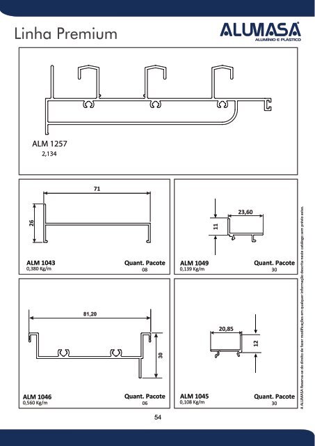 Catálogo de Perfis de Alumínio - Construção Civil