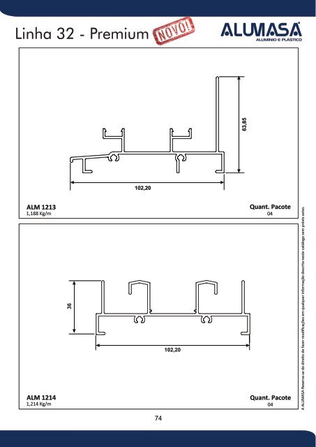 Catálogo de Perfis de Alumínio - Construção Civil