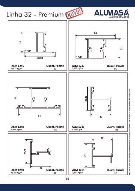 Catálogo de Perfis de Alumínio - Construção Civil