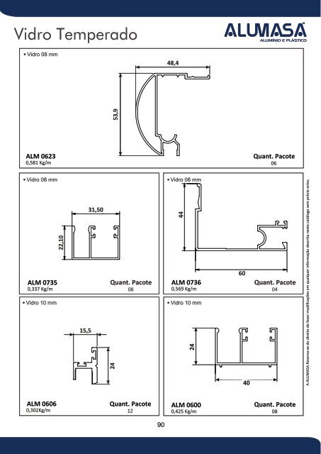 Catálogo de Perfis de Alumínio - Construção Civil