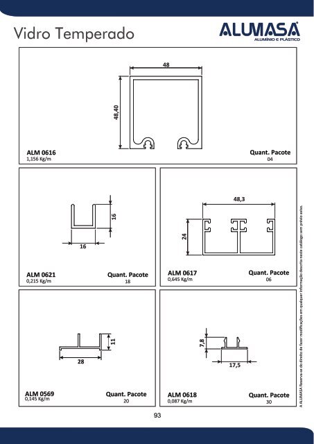 Catálogo de Perfis de Alumínio - Construção Civil