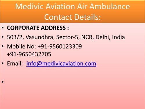 Air Ambulance services in Lucknow