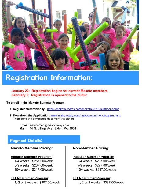 Makoto 2018 Summer Program Brochure