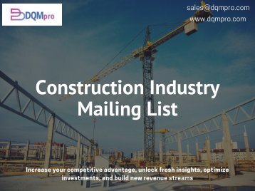 Construction Industry Mailing List | Construction Email List